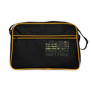 Freiheit Ist Keine Freie Armee -Veteranen -Soldat - Retro Tasche - Schwarz/Gold - Vorne