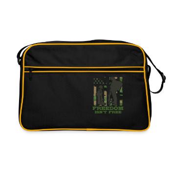 Freiheit Ist Keine Freie Armee -Veteranen -Soldat - Retro Tasche - Schwarz/Gold - Vorne