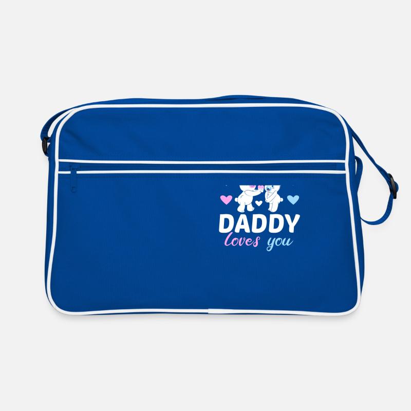 Pink Oder Blue Daddy Liebt Dich Vater Geschlecht Retro Tasche