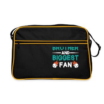 Petit frère et plus grand match de baseball de fans - Sac Retro - noir/or - Devant