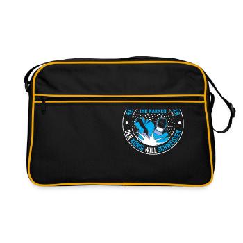 Reicht Mir Den Brenner Ihr Narren Der König Will - Retro Tasche - Schwarz/Gold - Vorne