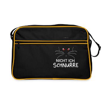Ich Schnarche Nicht Ich Schnurre Schlaf Pyjama - Retro Tasche - Schwarz/Gold - Vorne