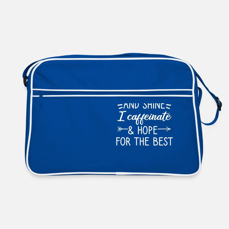 I don't get up and I glow caffeinated Retro Bag
