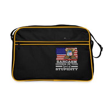 Funny American Experienced Father Grandpa My - Retro Bag - black/gold - Front