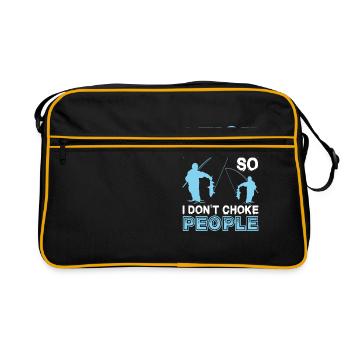 Je pêche pour ne pas pêcher les gens qui - Sac Retro - noir/or - Devant