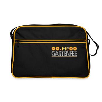 Gartenfee Hobbygärtnerin Kleingarten Gärtnern - Retro Tasche - Schwarz/Gold - Vorne