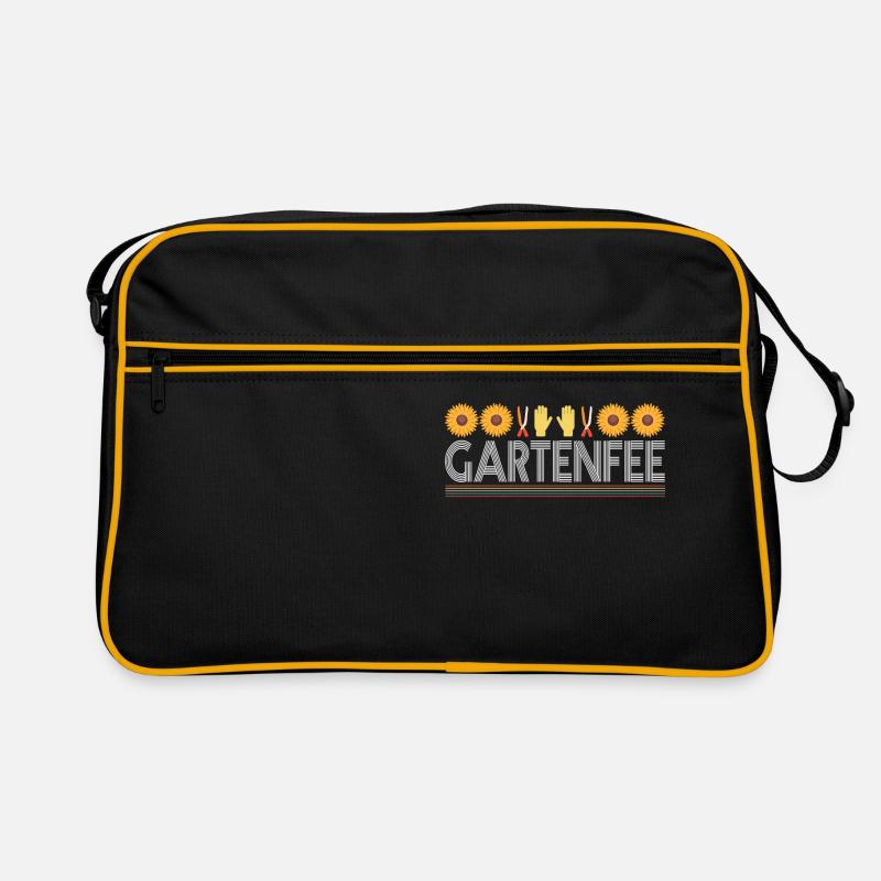 Gartenfee Hobbygärtnerin Kleingarten Gärtnern - Retro Tasche - Schwarz/Gold