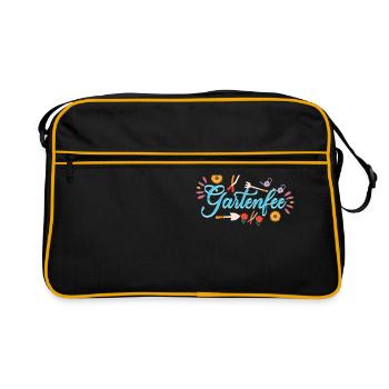 Gärtnerin Gartenarbeit Hobbygärtner Gartenarbeit - Retro Tasche - Schwarz/Gold - Vorne