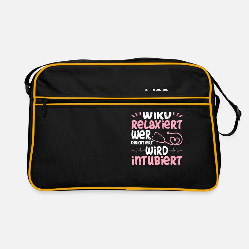 Wer Randaliert Wird Relaxiert Wer Diskutiert Wird - Retro Tasche - Schwarz/Gold