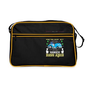 Der Rasen Ranger Fährt Wieder Der Hausmeister - Retro Tasche - Schwarz/Gold - Vorne