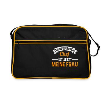 Bin Im Ruhestand Chef Ist Meine Frau - Retro Tasche - Schwarz/Gold - Vorne
