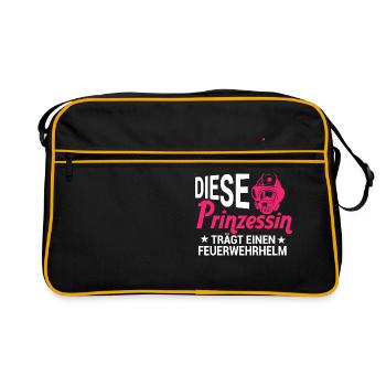 Vergiss Das Krönchen Diese Prinzessin - Retro Tasche - Schwarz/Gold - Vorne