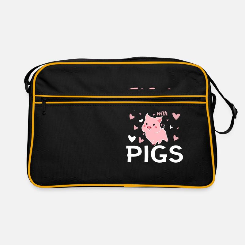 Das Leben Ist Besser Mit Schweinen Lustiges Retro Tasche