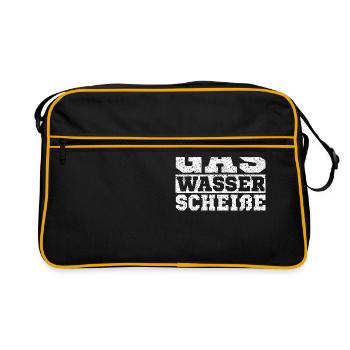 Gas Wasser Scheiße Anlagenmechaniker Geschenk - Retro Tasche - Schwarz/Gold - Vorne