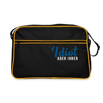 Zicke Aber Seine Idiot aber Ihrer Partnerlook Paar - Retro Tasche - Schwarz/Gold - Vorne