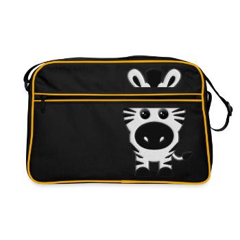 Zebra peluche - Sac Retro - noir/or - Devant