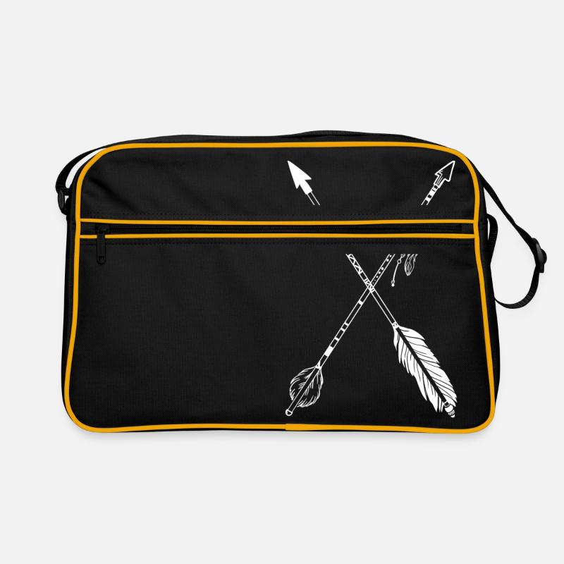 Indianer Pfeile - Retro Tasche - Schwarz/Gold