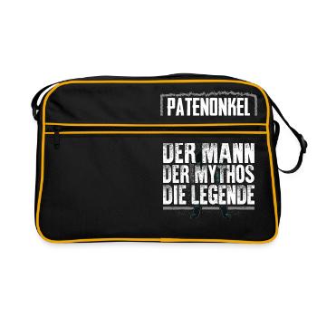 PATENONKEL - Mythos - Retro Tasche - Schwarz/Gold - Vorne