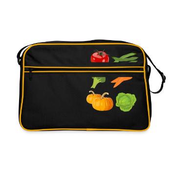 tomatoes tomato tomatoes veggie vegetables vegetables7 - Retro Bag - black/gold - Front