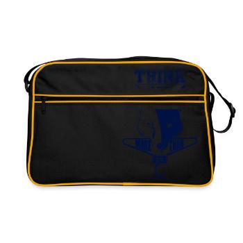 I need my fur more than you (blue) - Retro Bag - black/gold - Front