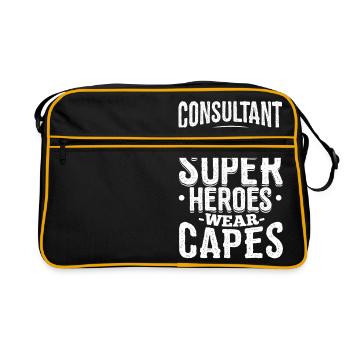 Funny Consultant Consulting Shirt Superheroes - Retro Bag - black/gold - Front