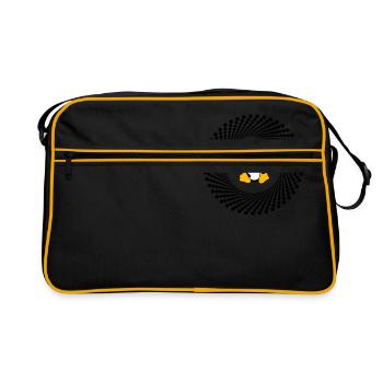 Computer System Penguin Nerd pc inside Program lo - Retro Bag - black/gold - Front