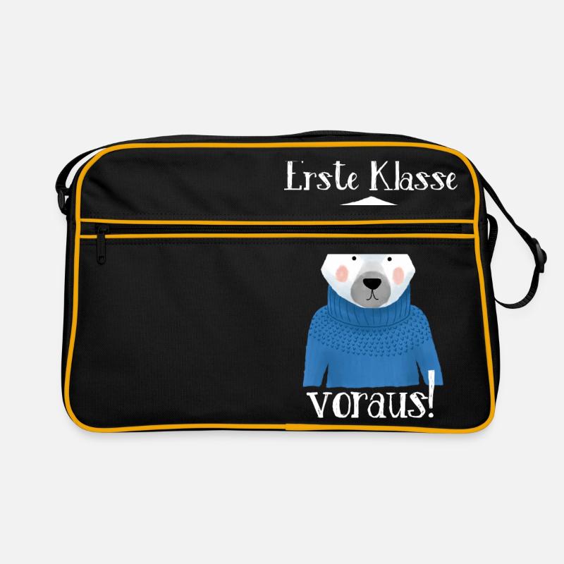 Erste Klasse voraus! - Retro Tasche - Schwarz/Gold