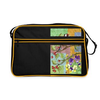 Oiseau - Sac Retro - noir/or - Devant