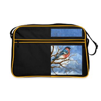 Oiseau du Bouvreuil - Sac Retro - noir/or - Devant