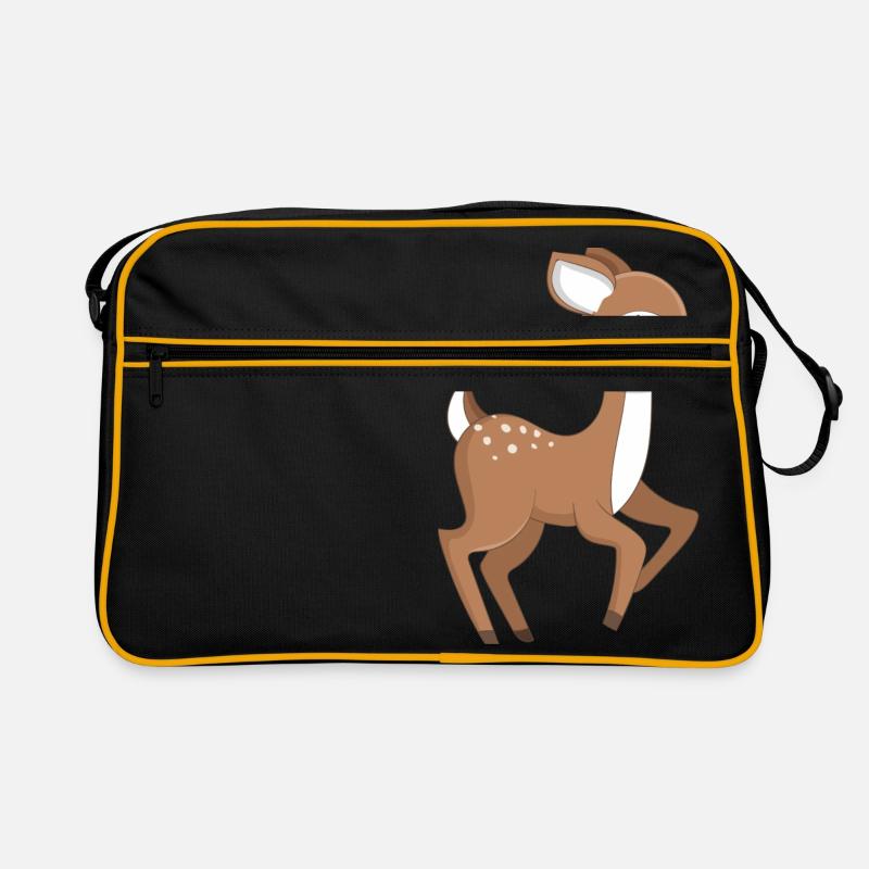 Reh Rehkitz - Retro Tasche - Schwarz/Gold