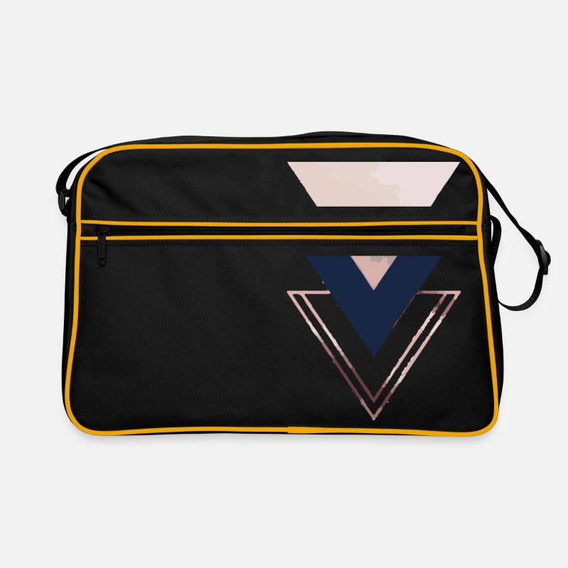 Triangles rose - Sac Retro - noir/or