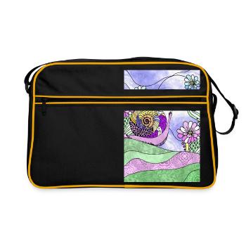 Schnecke - Retro Tasche - Schwarz/Gold - Vorne