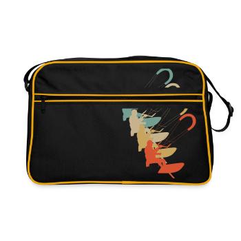 Vintage retro style kitesurfing stunt kite sailing - Retro Bag - black/gold - Front