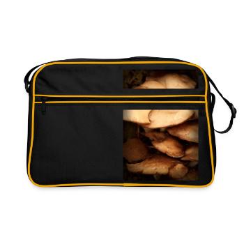 mushroom pattern - Retro Bag - black/gold - Front