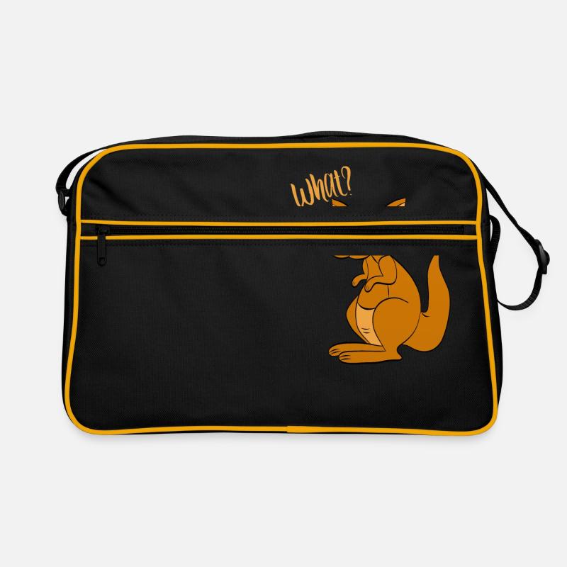 What? - Was? Känguru - Retro Tasche - Schwarz/Gold