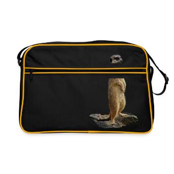 Meerkat on a rock - Retro Bag - black/gold - Front