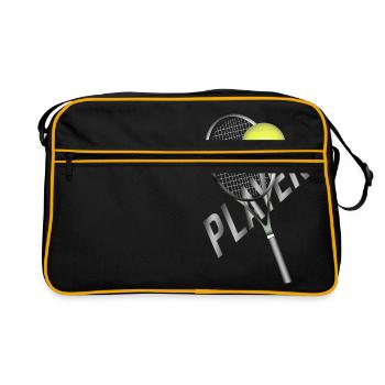 Joueur de tennis - Sac Retro - noir/or - Devant