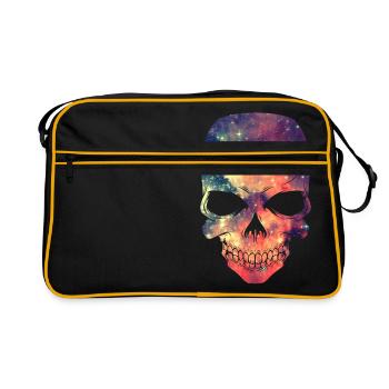 Universe - Space - Galaxy Skull - Retro Bag - black/gold - Front