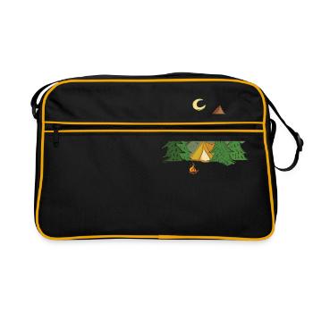 camping - Retro Tasche - Schwarz/Gold - Vorne