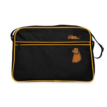 Guinea Pig Sweet Pet Lover Hungry - Retro Bag - black/gold - Front