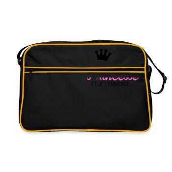 je suis une princesse et je t'emmerde - Sac Retro - noir/or - Devant