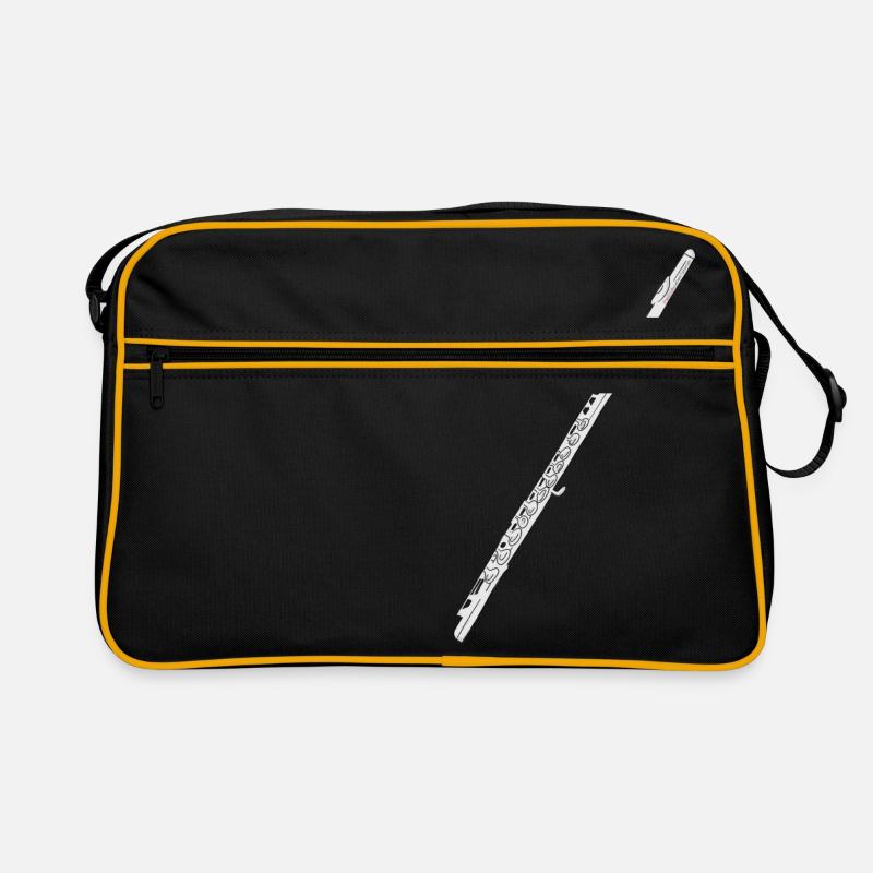 Flute white filled - Retro Bag - black/gold