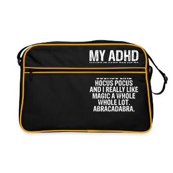 Funny ADHD Awareness - Retro Bag - black/gold - Front