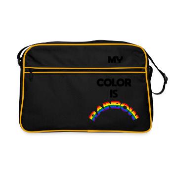 Ma couleur préférée est l'arc-en-ciel - Sac Retro - noir/or - Devant