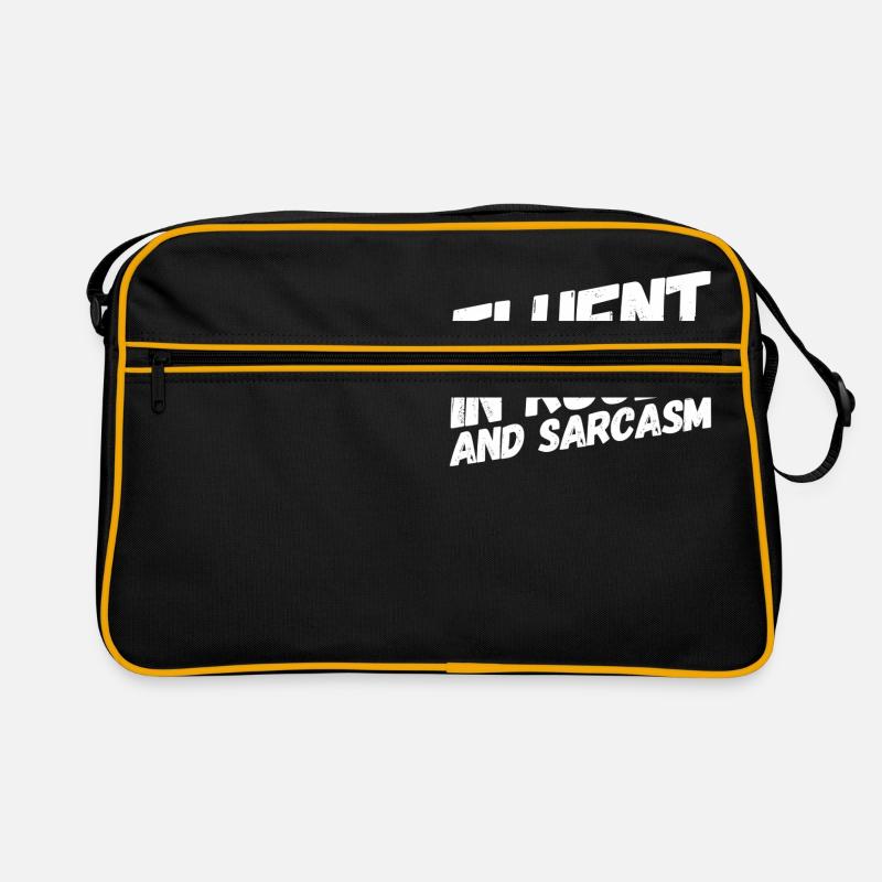 Fluent In Rugby And Sarcasm Funny Rugby Player - Retro Bag - black/gold