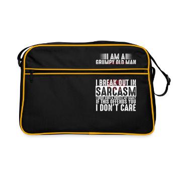 Funny Grandpa Grandfather Gift Grumpy Old Man - Retro Tasche - Schwarz/Gold - Vorne