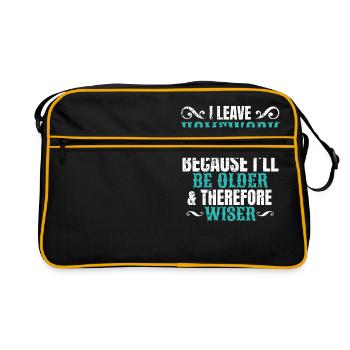 Cadeau de devoirs drôle Humour Jeunes filles et garçons - Sac Retro - noir/or - Devant