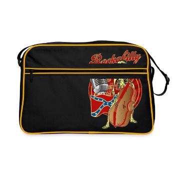 Rockabilly Bass - Retro Tasche - Schwarz/Gold - Vorne