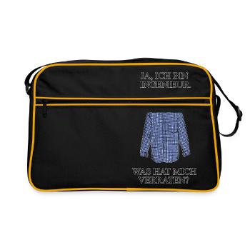 Ja, ich bin Ingenieur. Was hat mich verraten? - Retro Tasche - Schwarz/Gold - Vorne