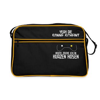 Aujourd'hui je joue en short - Sac Retro - noir/or - Devant